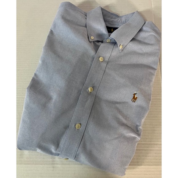 Ralph Lauren Oxford Shirt Mens Medium Blue Long Sleeve Button Down - Picture 7 of 7
